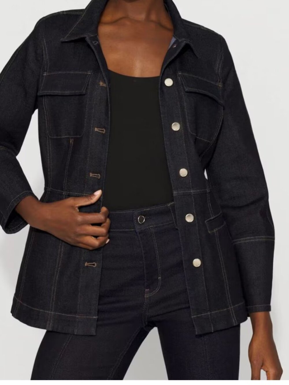 nwt WHITE HOUSE BLACK MARKET denim utility jacket xs